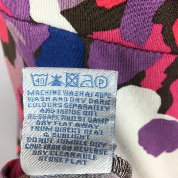 Boden Purple Blue Pink  Floral Knit Short Sleeve Dress size 6 - Picture 7 of 9